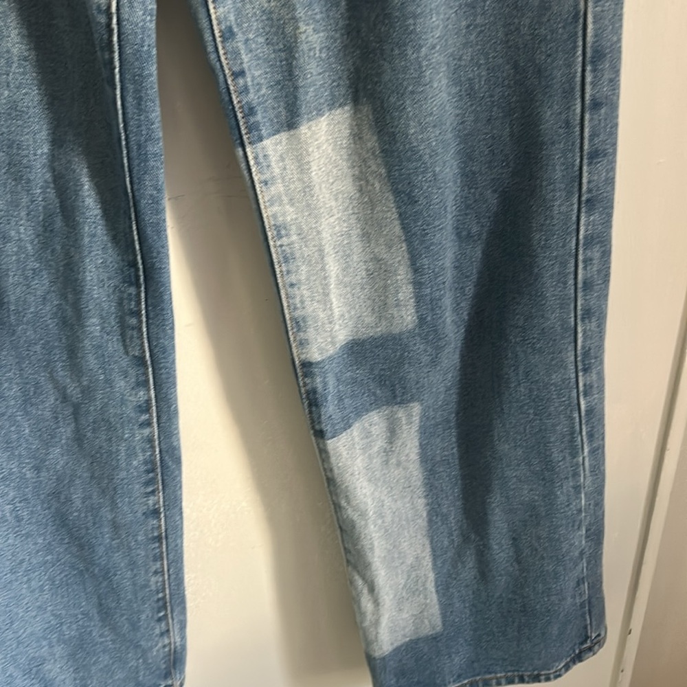 Pretty Little Thing Color Block Wide Leg High Rise Denim Jean - Picture 4 of 7